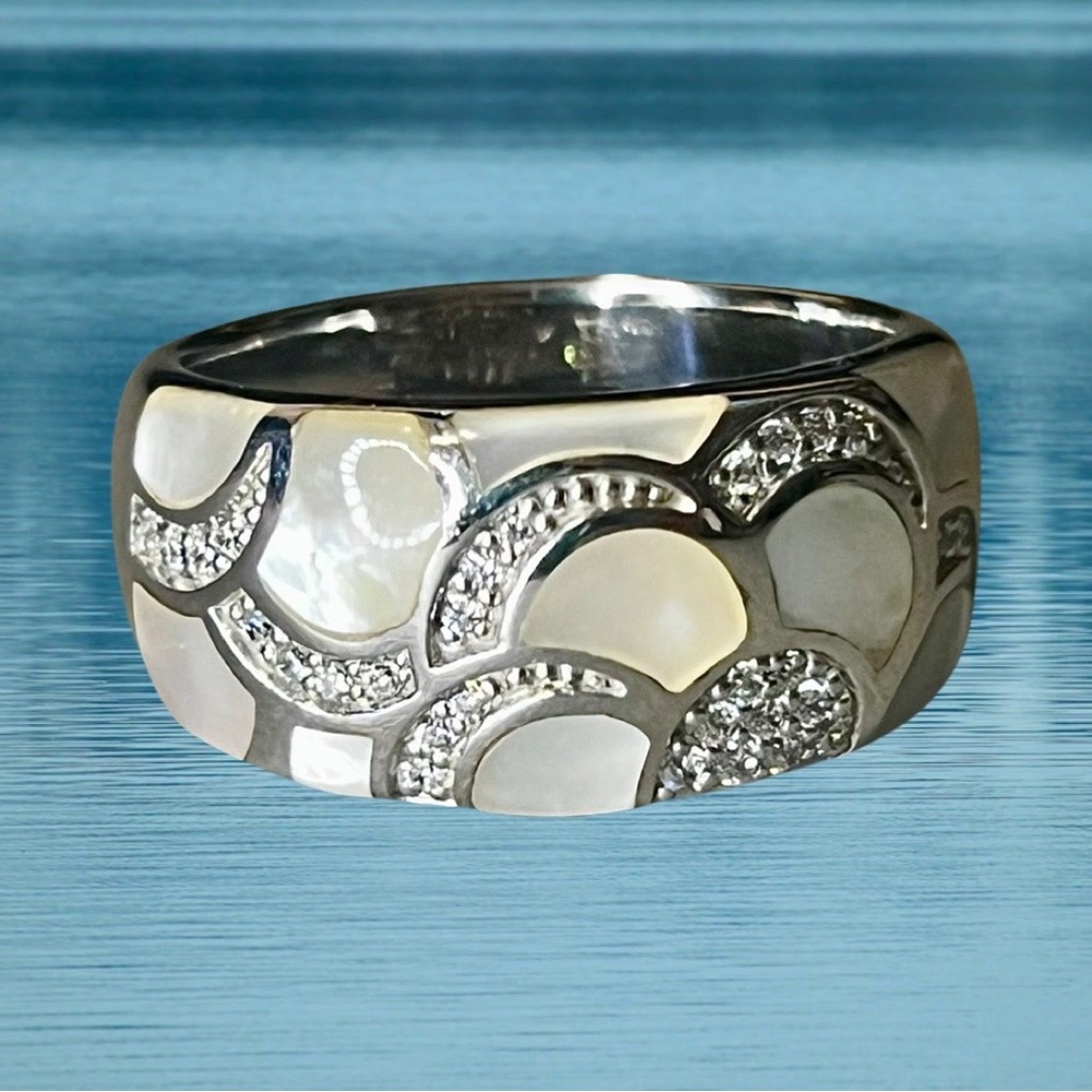 Belle Etoile Sterling Silver M.O.P. Adina Ring Size 11.